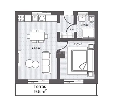 Satılır 2 otaqlı mənzil 63.9 m²