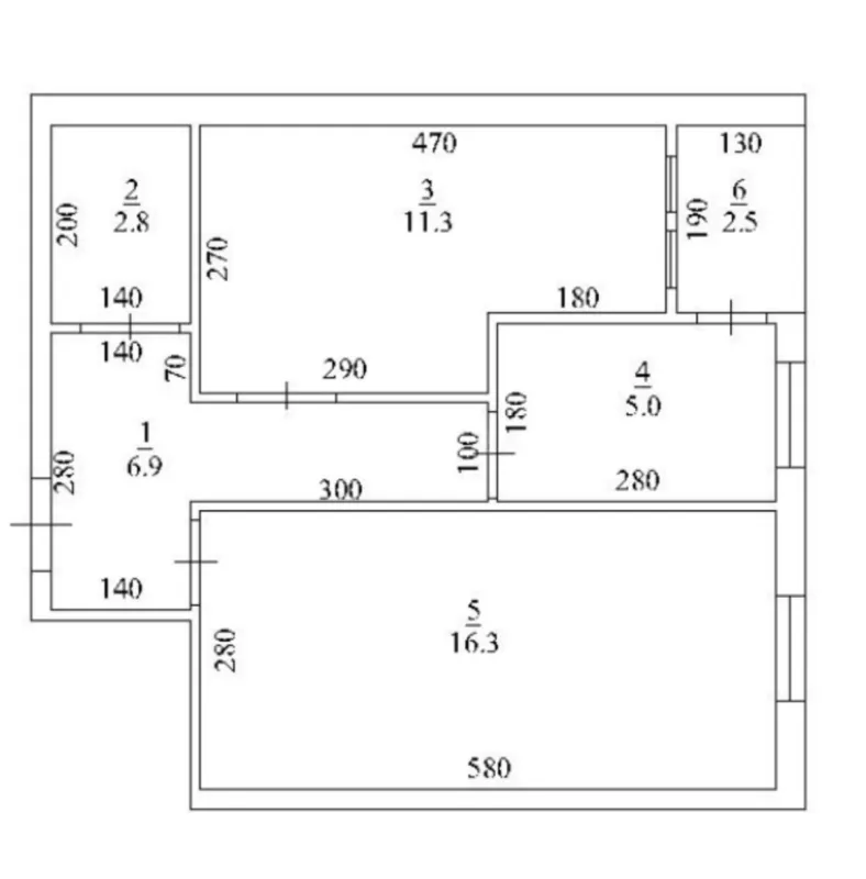 Satılır 2 otaqlı mənzil 44 m²