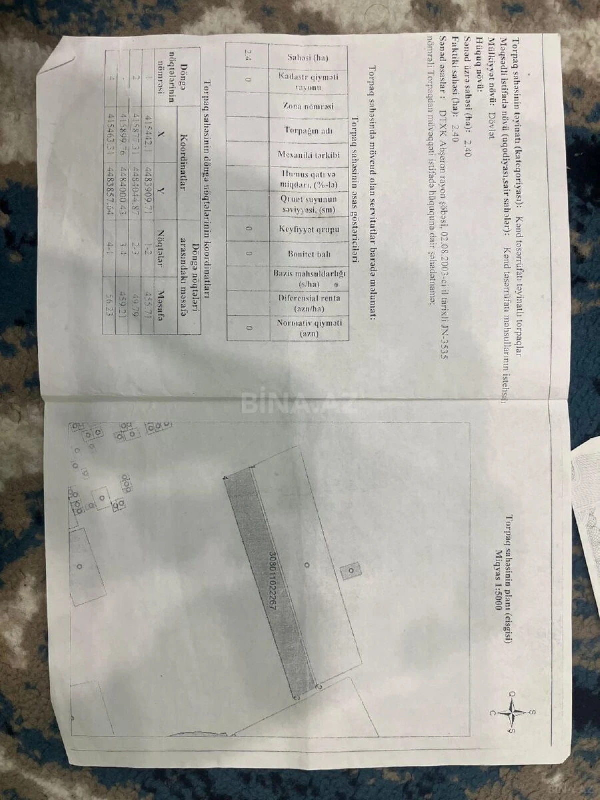Satılır torpaq sahəsi 2.8 m²