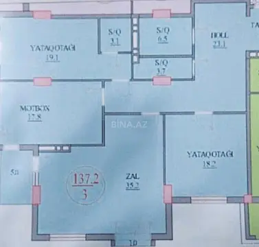 Satılır 3 otaqlı mənzil 137 m²