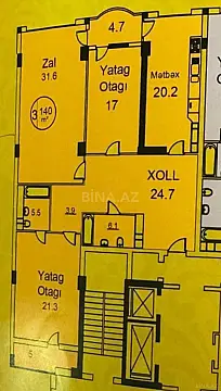 Satılır 3 otaqlı mənzil 140 m²