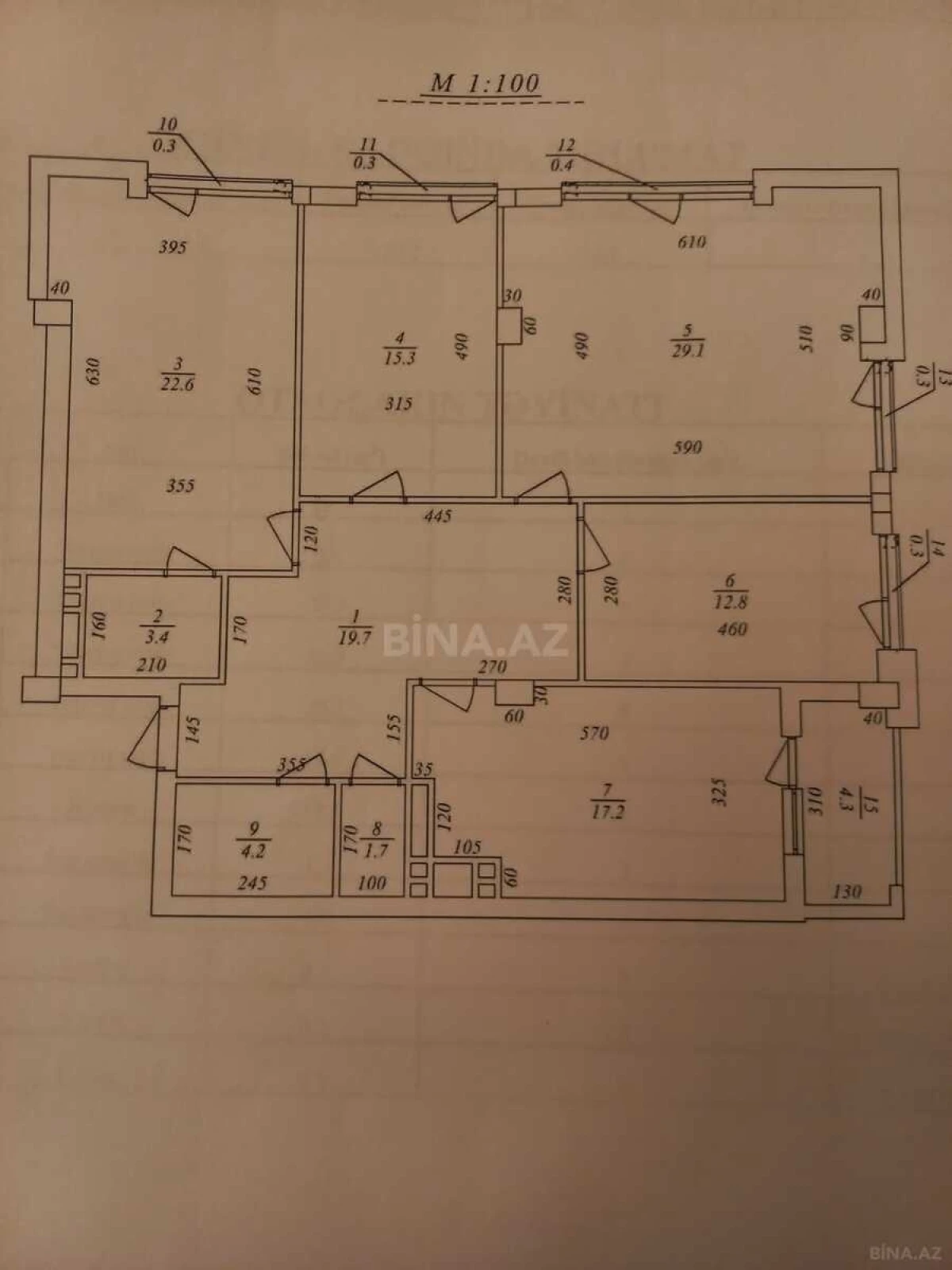 Satılır 4 otaqlı mənzil 148 m²