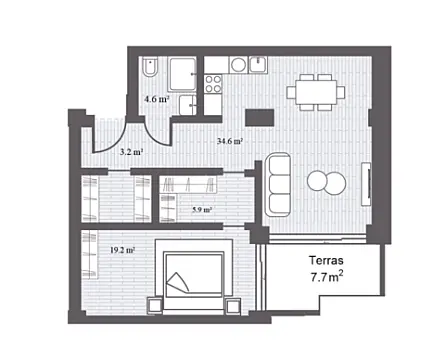Satılır 2 otaqlı mənzil 93.8 m²