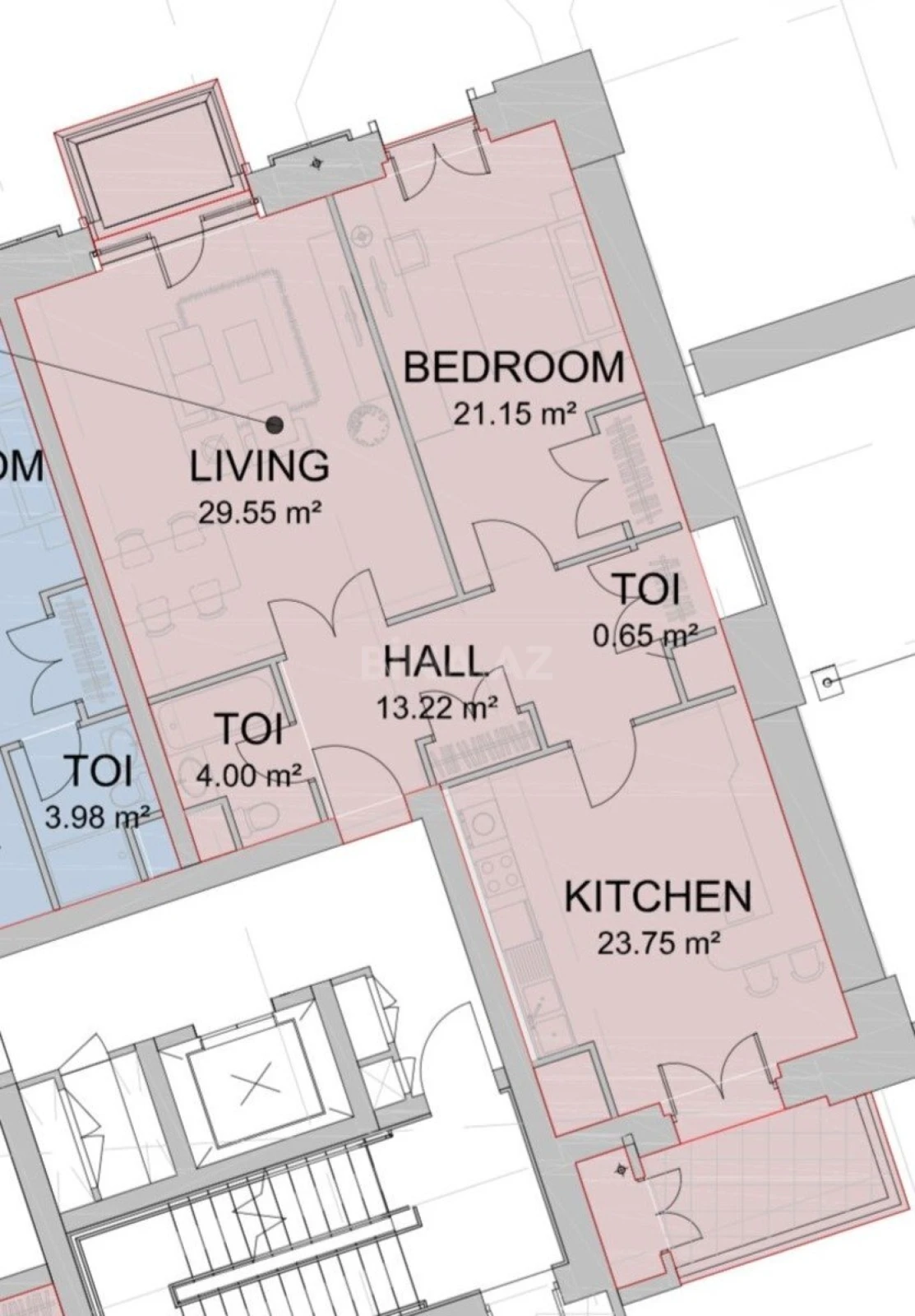 Satılır 2 otaqlı mənzil 107 m²