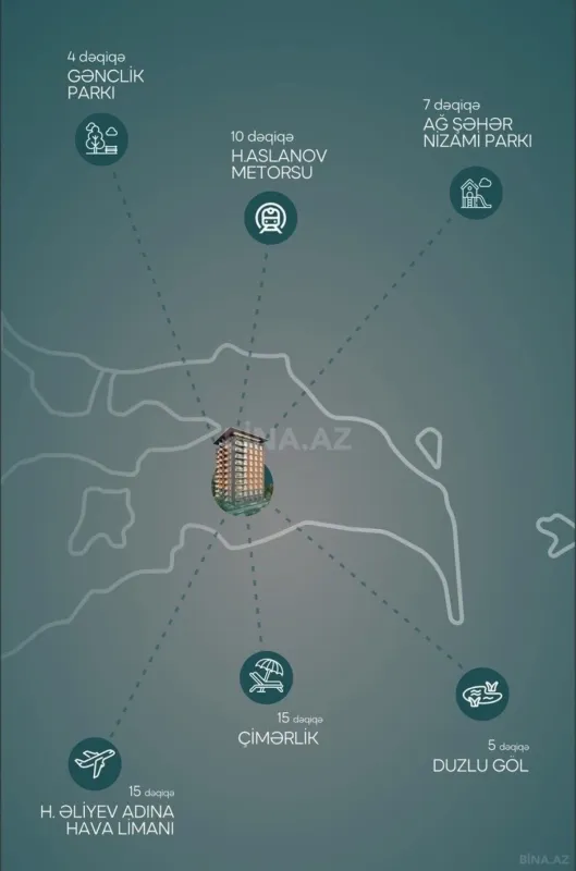 Satılır 2 otaqlı mənzil 44.7 m²