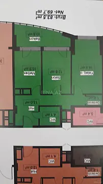 Satılır 2 otaqlı mənzil 83.2 m²