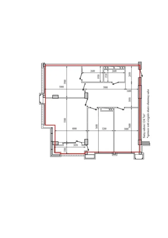 Satılır 3 otaqlı mənzil 124 m²