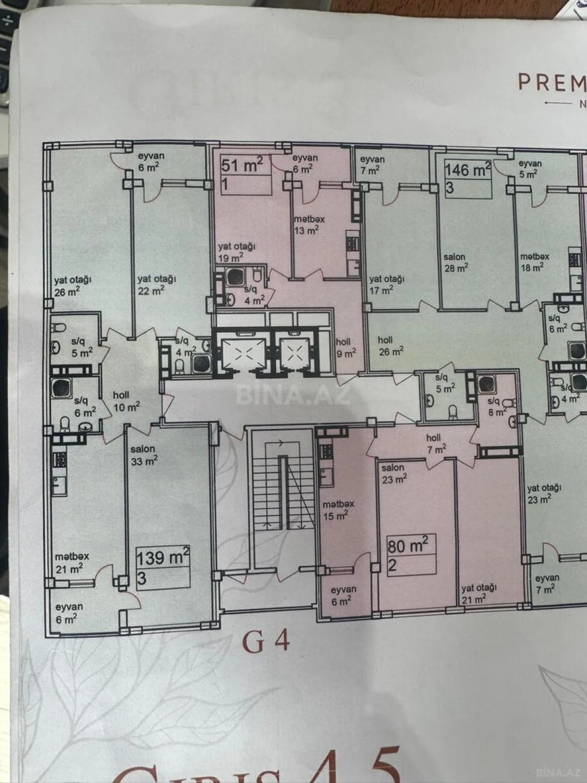 Satılır 3 otaqlı mənzil 126 m²