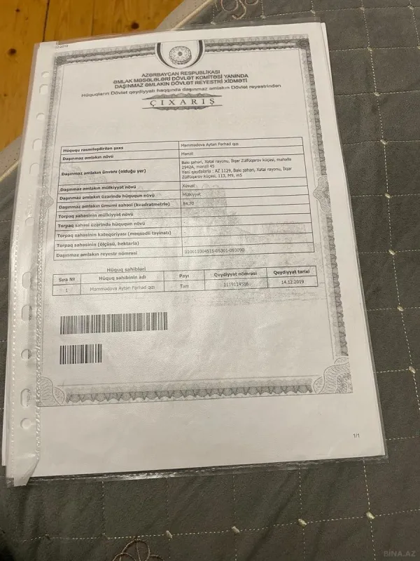 Satılır 3 otaqlı mənzil 85 m²