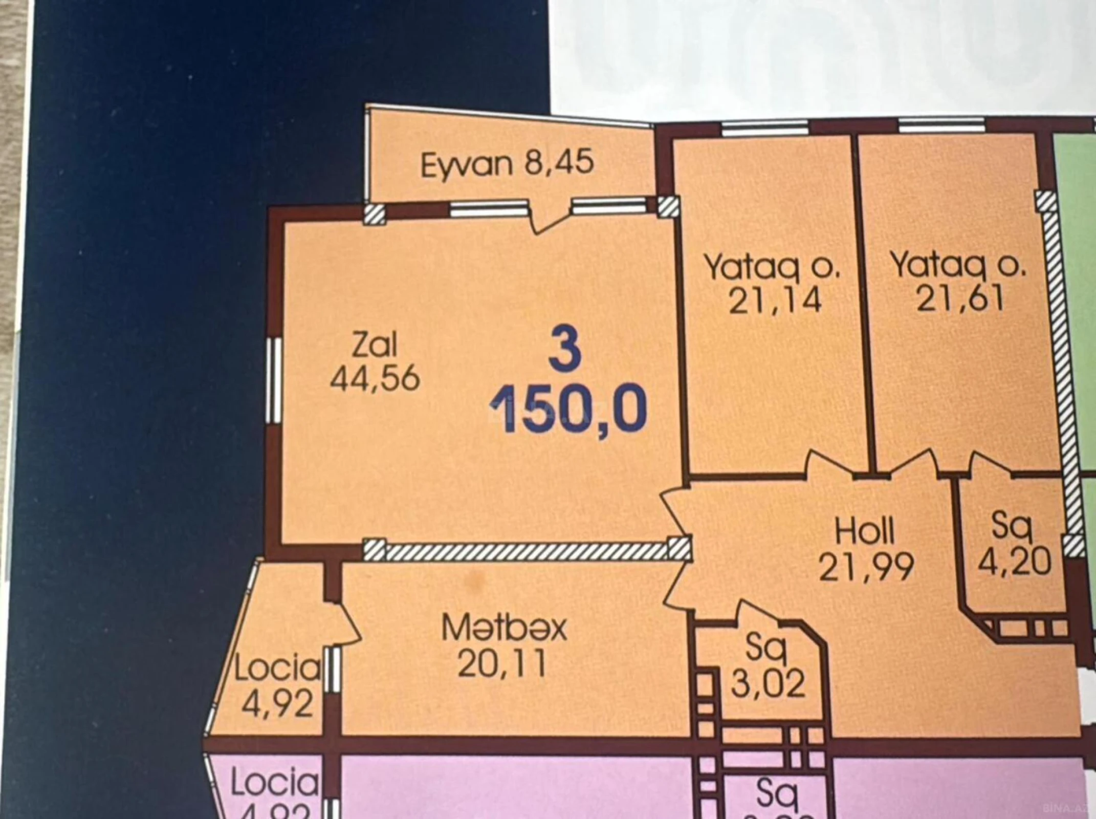 Satılır 3 otaqlı mənzil 150 m²