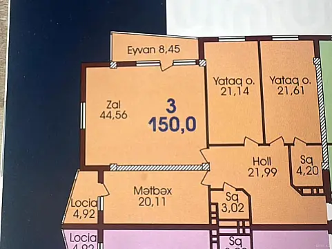 Satılır 3 otaqlı mənzil 150 m²