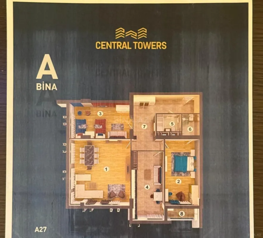 Satılır 3 otaqlı mənzil 154 m²