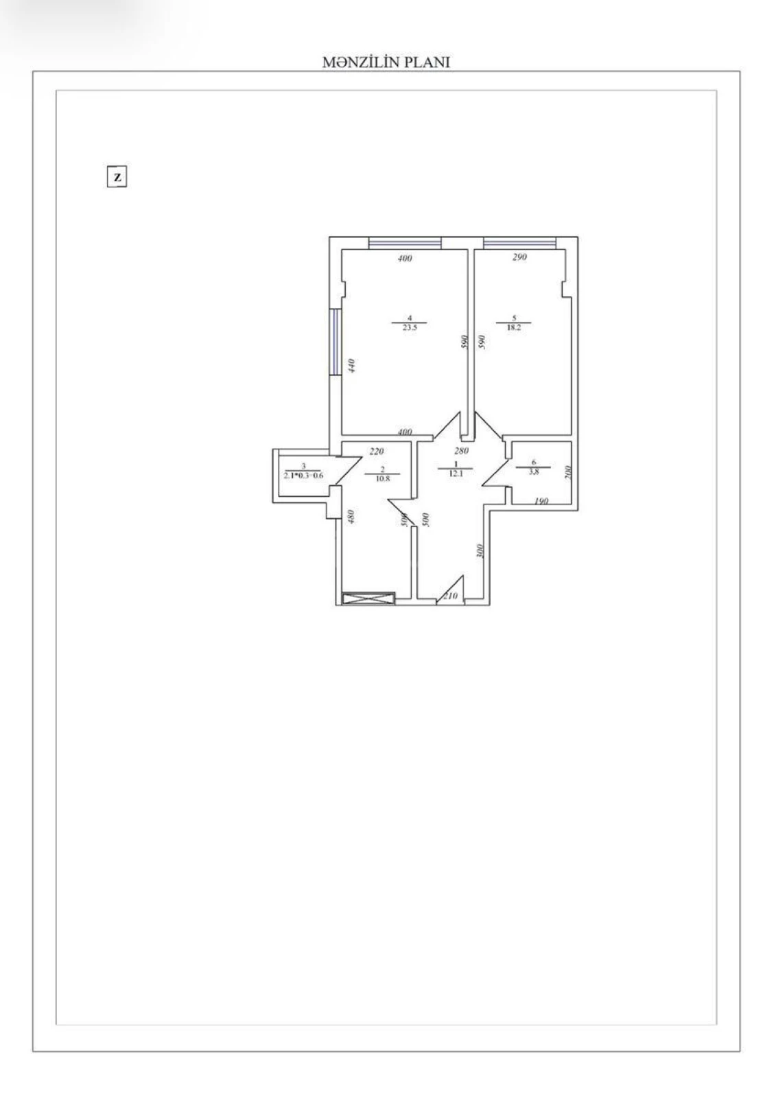 Satılır 2 otaqlı mənzil 80 m²