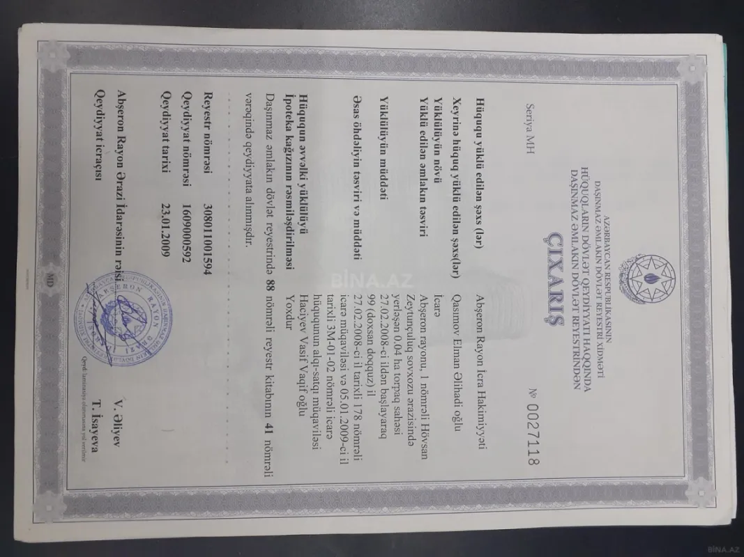 Satılır torpaq sahəsi 4 m²