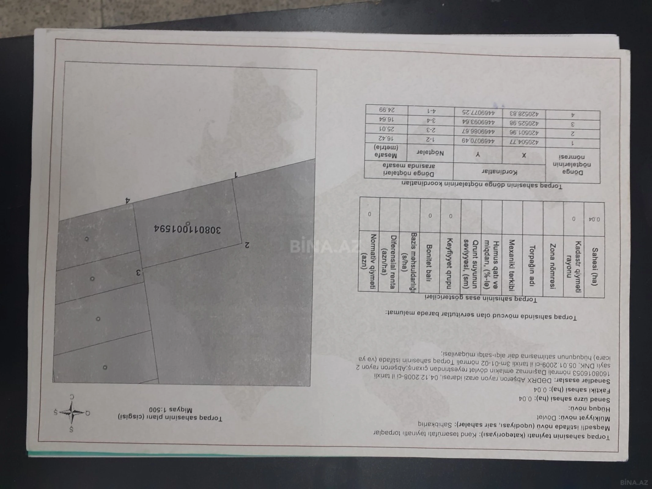 Satılır torpaq sahəsi 4 m²