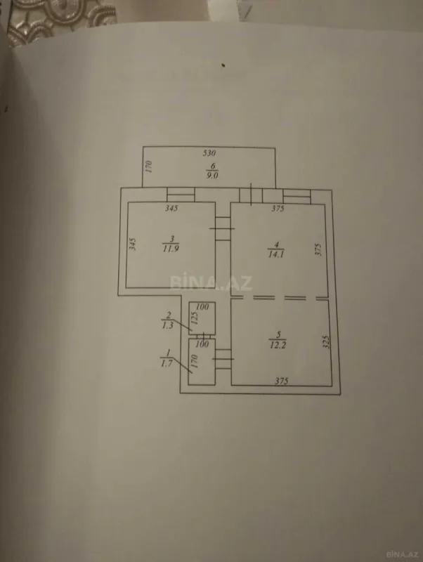 Satılır 2 otaqlı mənzil 52 m²