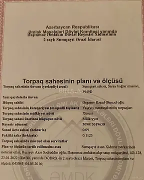 Satılır torpaq sahəsi 11 m²