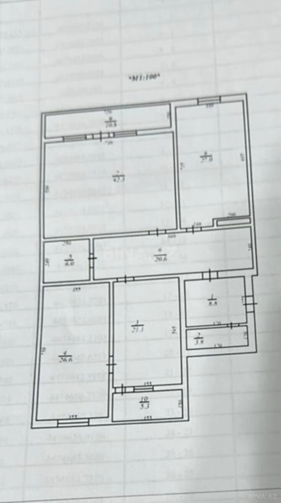 Satılır 3 otaqlı mənzil 186 m²
