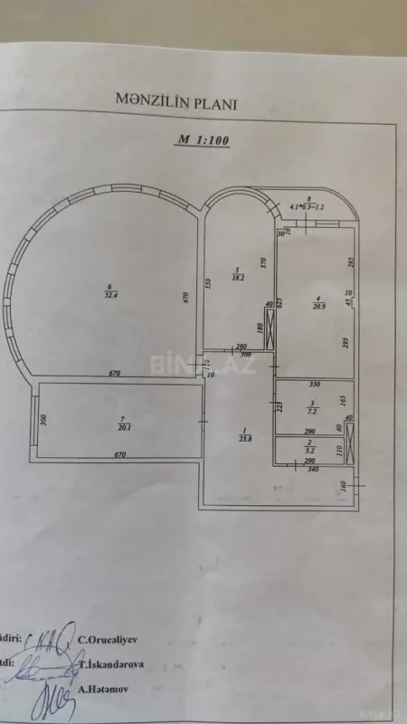Satılır 3 otaqlı mənzil 144 m²