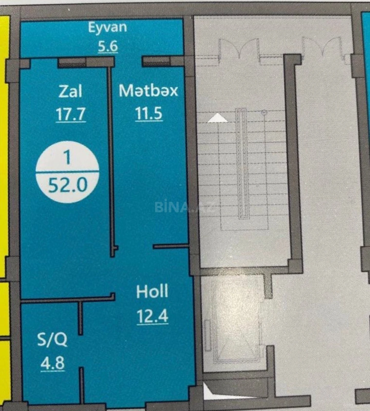 Satılır 2 otaqlı mənzil 50 m²