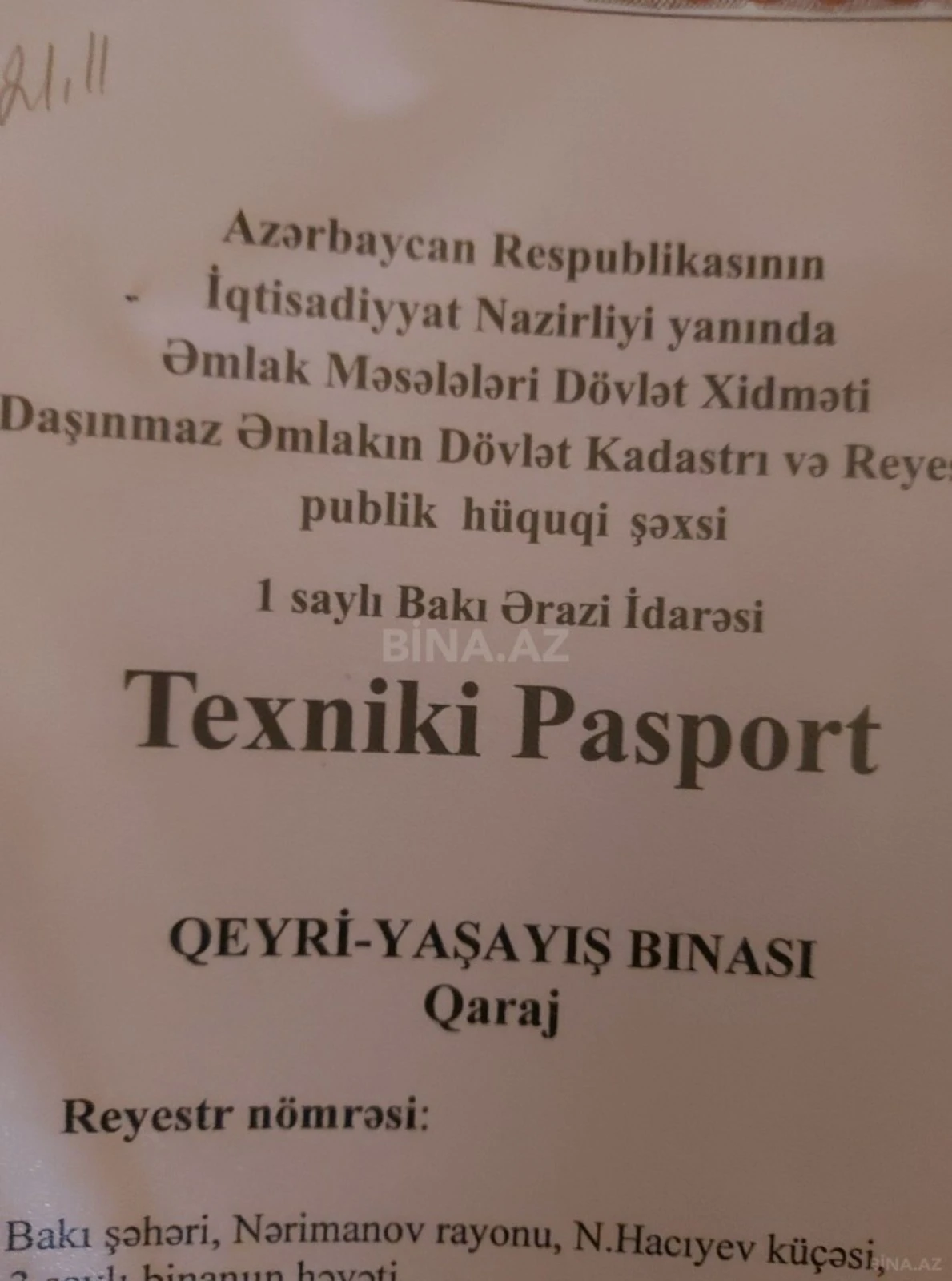 Satılır qaraj 38.7 m²