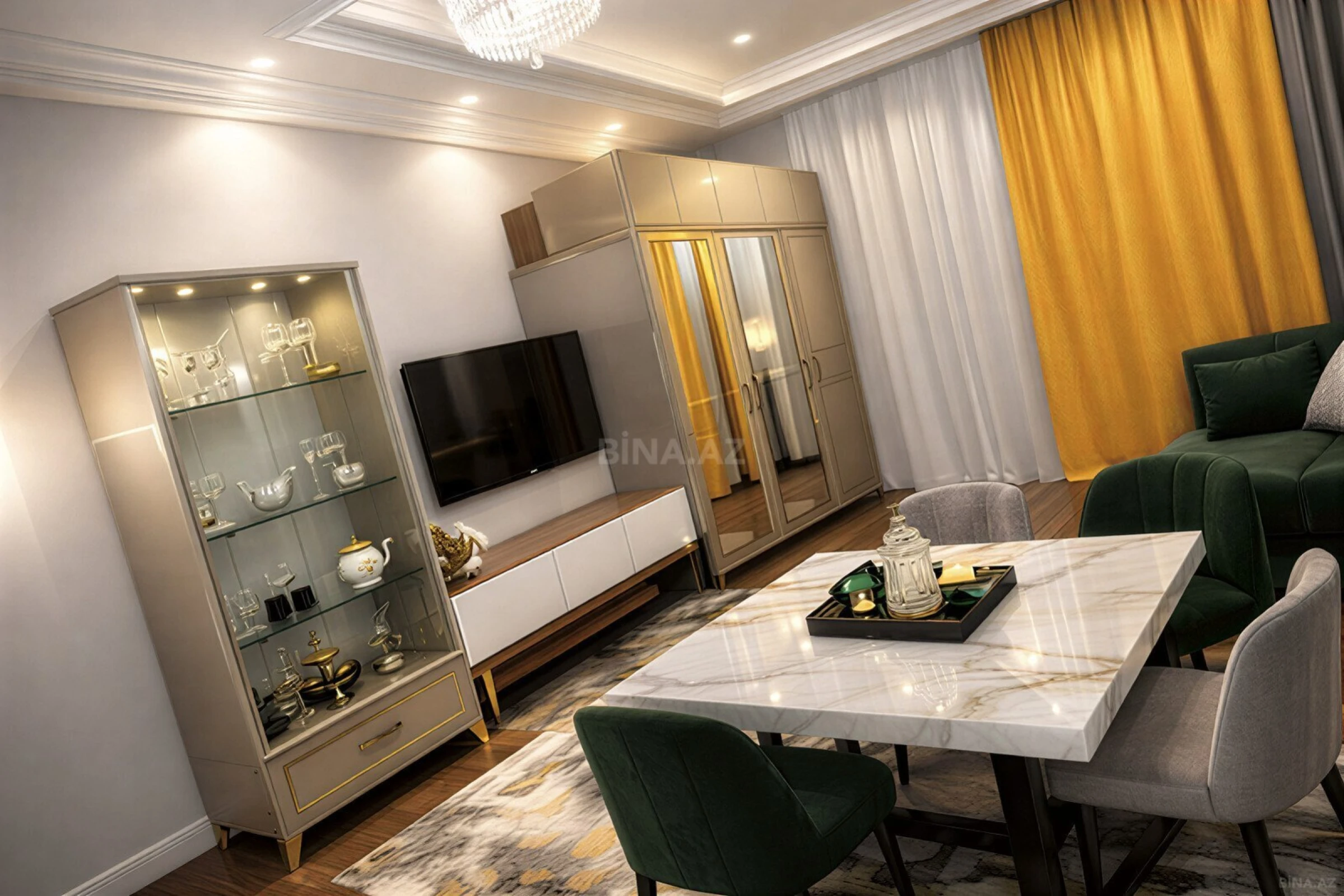 Kirayə verilir 1 otaqlı mənzil 35 m²