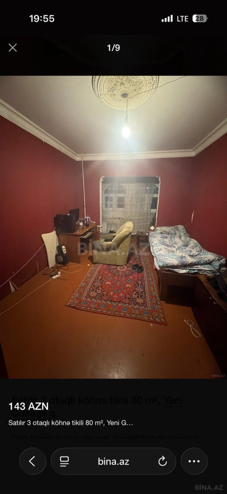 Satılır 3 otaqlı mənzil 80 m²