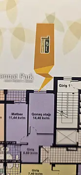 Satılır 2 otaqlı mənzil 48 m²