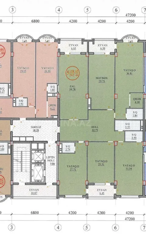 Satılır 5 otaqlı mənzil 281 m²