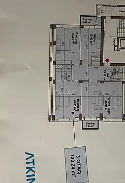 Satılır 3 otaqlı mənzil 131 m²