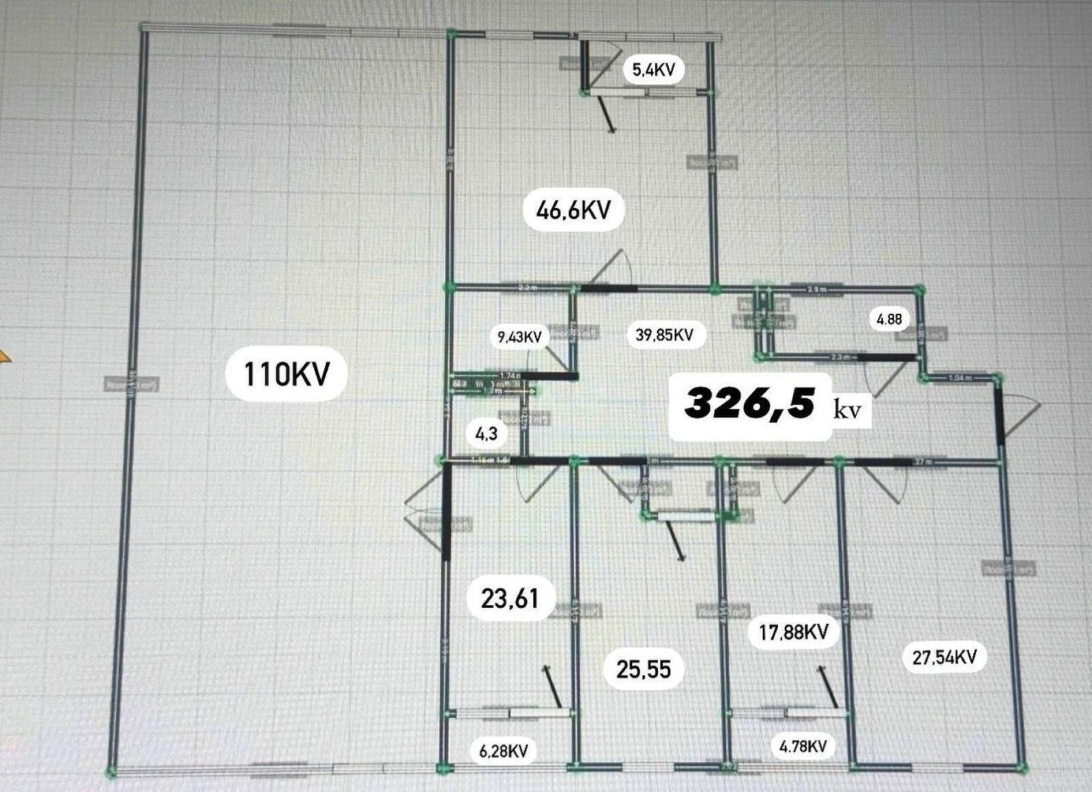 Satılır 7 otaqlı mənzil 323 m²