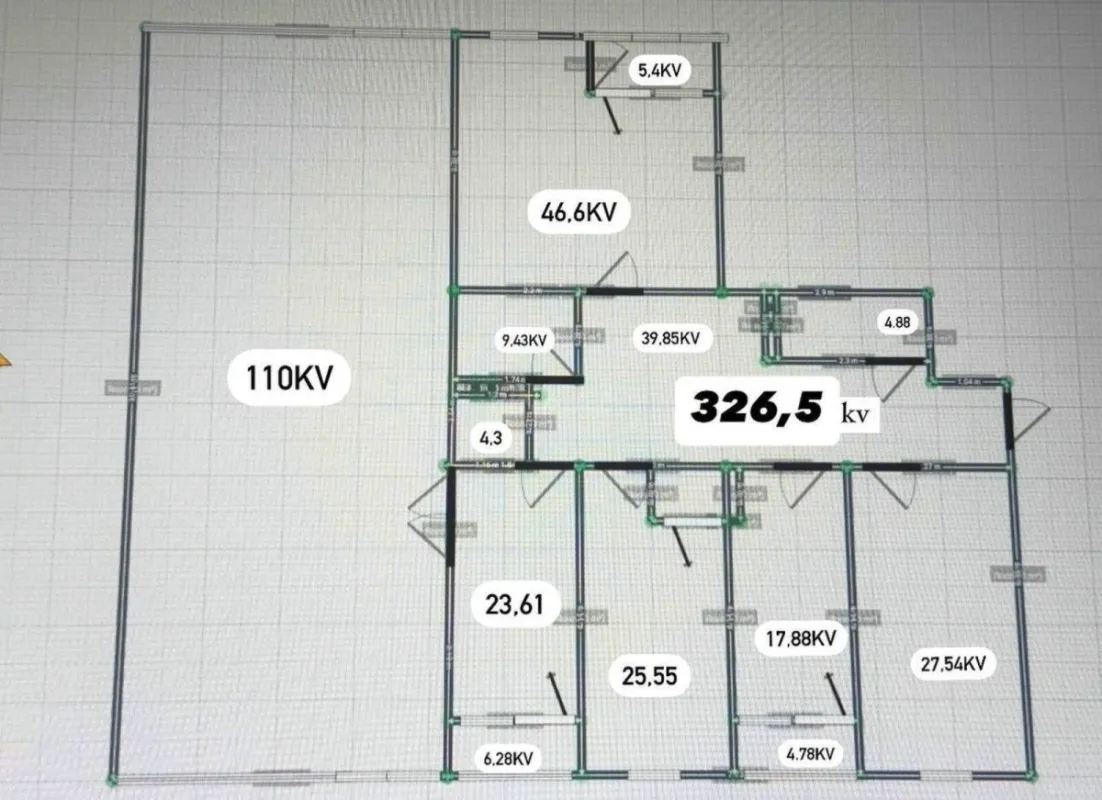 Satılır 7 otaqlı mənzil 323 m²