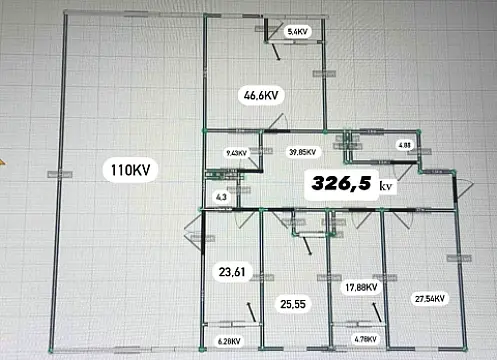 Satılır 7 otaqlı mənzil 323 m²
