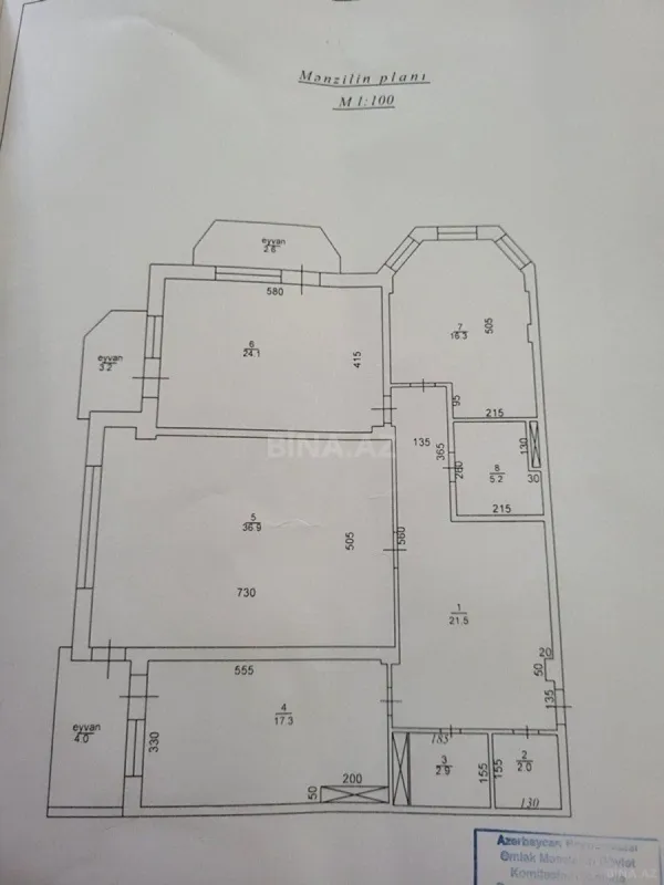 Satılır 3 otaqlı mənzil 156 m²