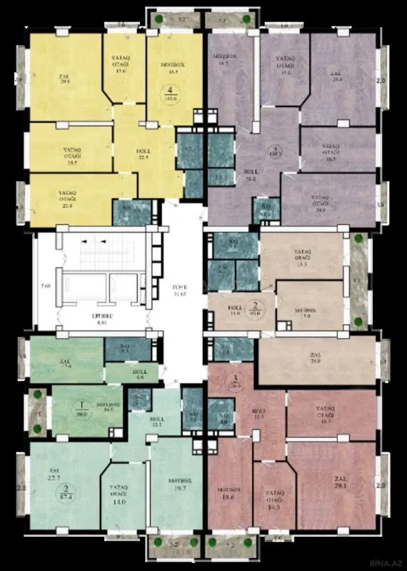 Satılır 4 otaqlı mənzil 143.6 m²