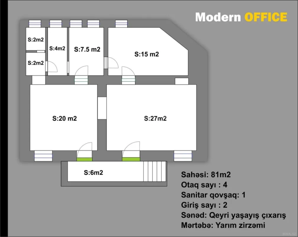 Satılır obyekt 85 m²
