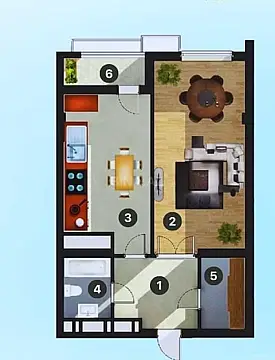 Satılır 1 otaqlı mənzil 65 m²