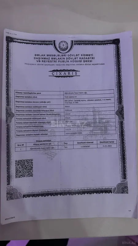 Satılır 3 otaqlı həyət evi 102 m²