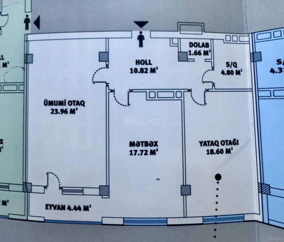 Satılır 2 otaqlı mənzil 82 m²