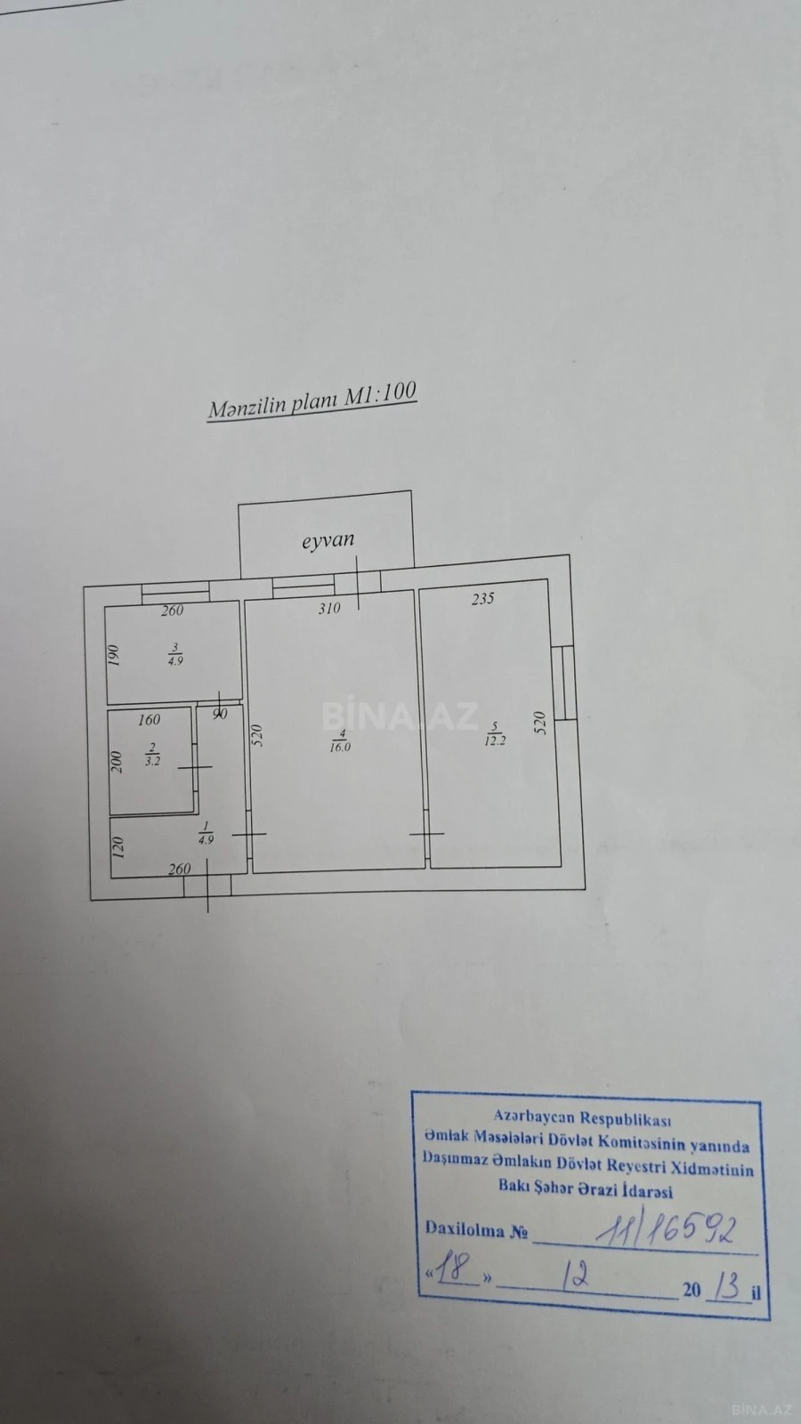 Satılır 2 otaqlı mənzil 40.3 m²