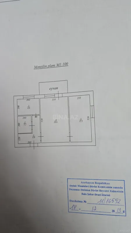 Satılır 2 otaqlı mənzil 40.3 m²