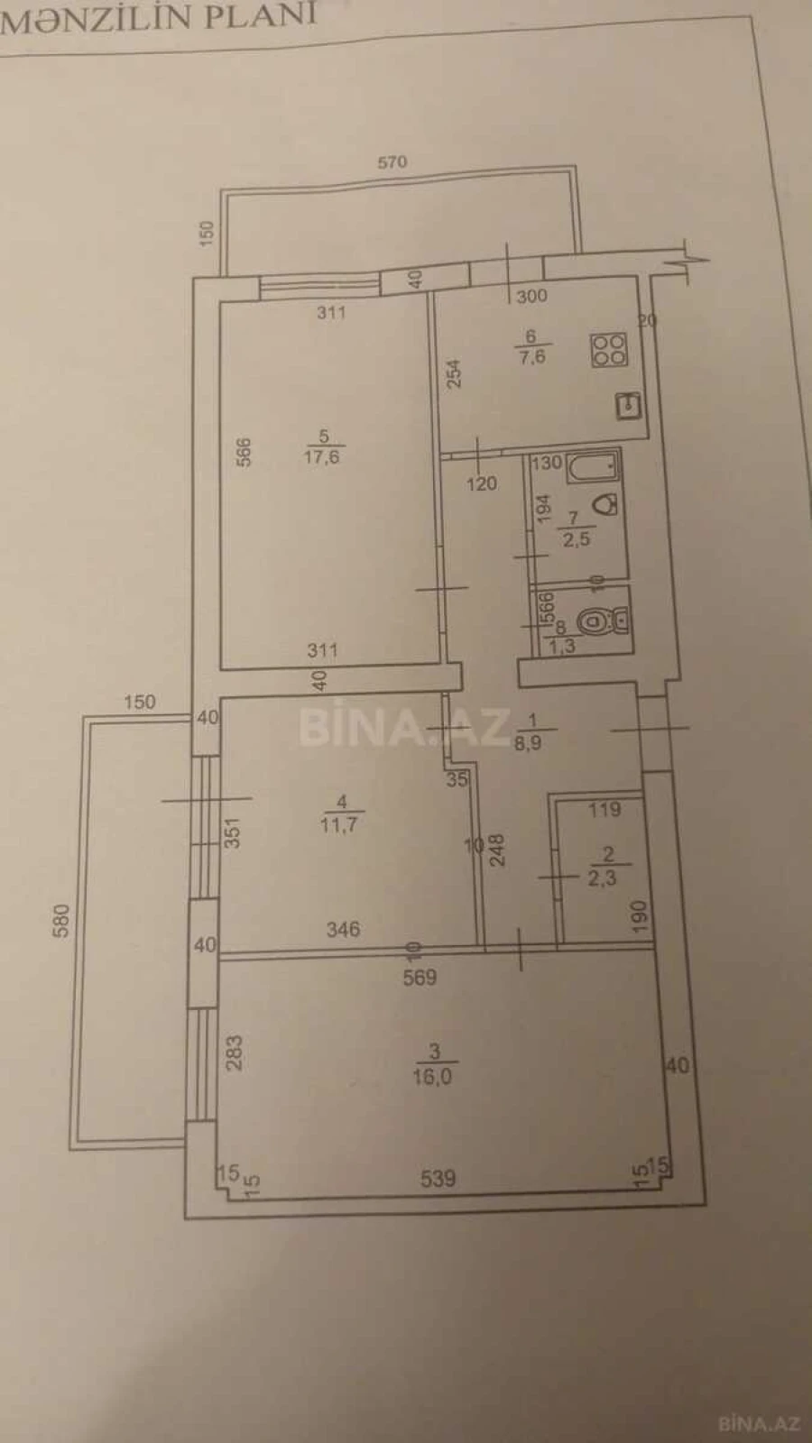 Satılır 3 otaqlı mənzil 85 m²