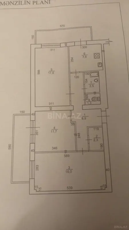 Satılır 3 otaqlı mənzil 85 m²