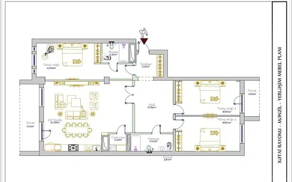 Satılır 4 otaqlı mənzil 181 m²