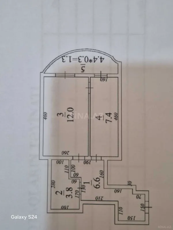 Satılır 1 otaqlı mənzil 35 m²
