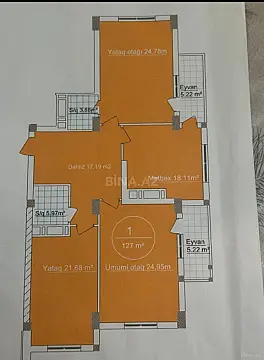 Satılır 3 otaqlı mənzil 127 m²