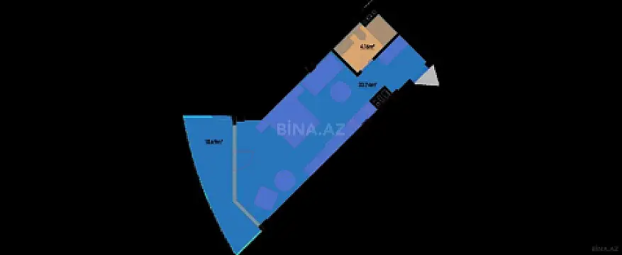 Satılır 1 otaqlı mənzil 55.2 m²