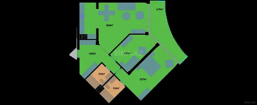 Satılır 3 otaqlı mənzil 132.6 m²