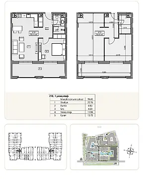 Satılır 2 otaqlı mənzil 76.4 m²