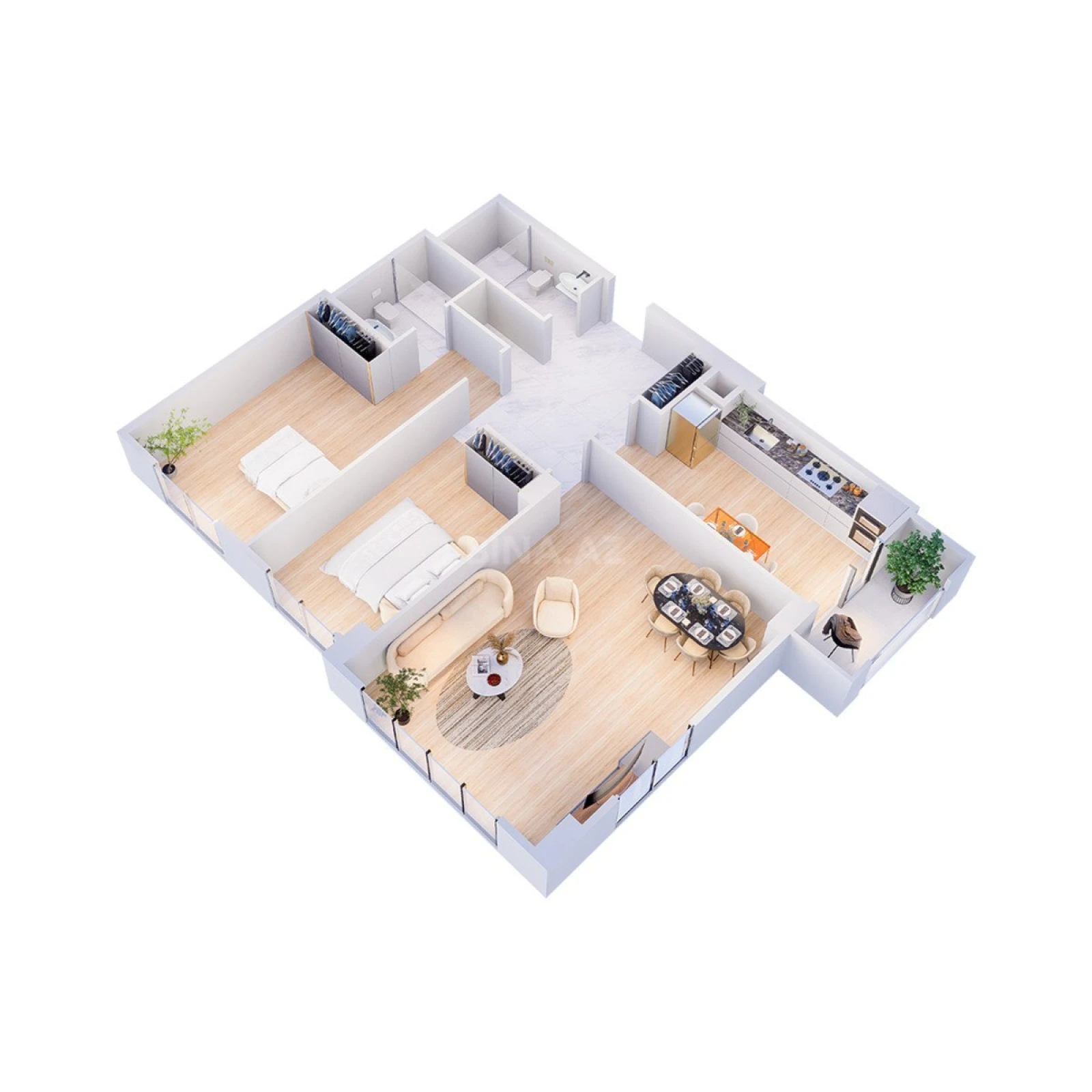 Satılır 3 otaqlı mənzil 106 m²